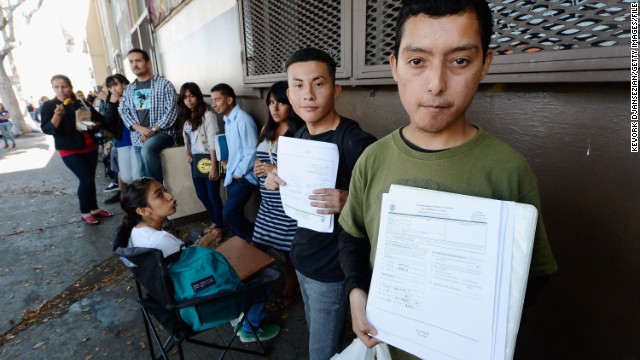 Applicants in Los Angeles line up in August to file for the Obama administration's reprieve from deportation.